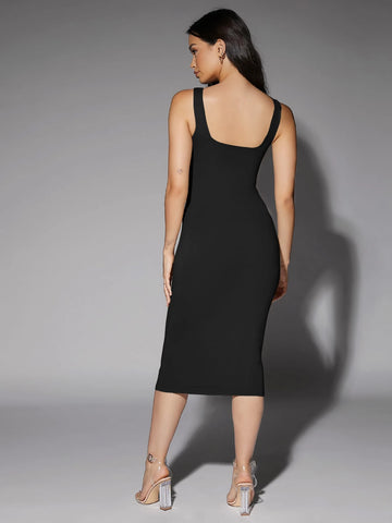 Women's Solid Color Sleeveless Bodycon Dress
