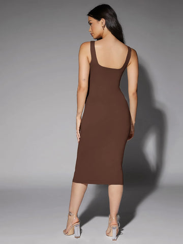 Women's Solid Color Sleeveless Bodycon Dress