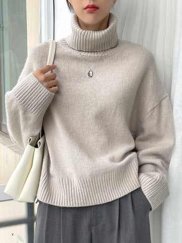 DAZY Turtleneck Drop Shoulder Sweater