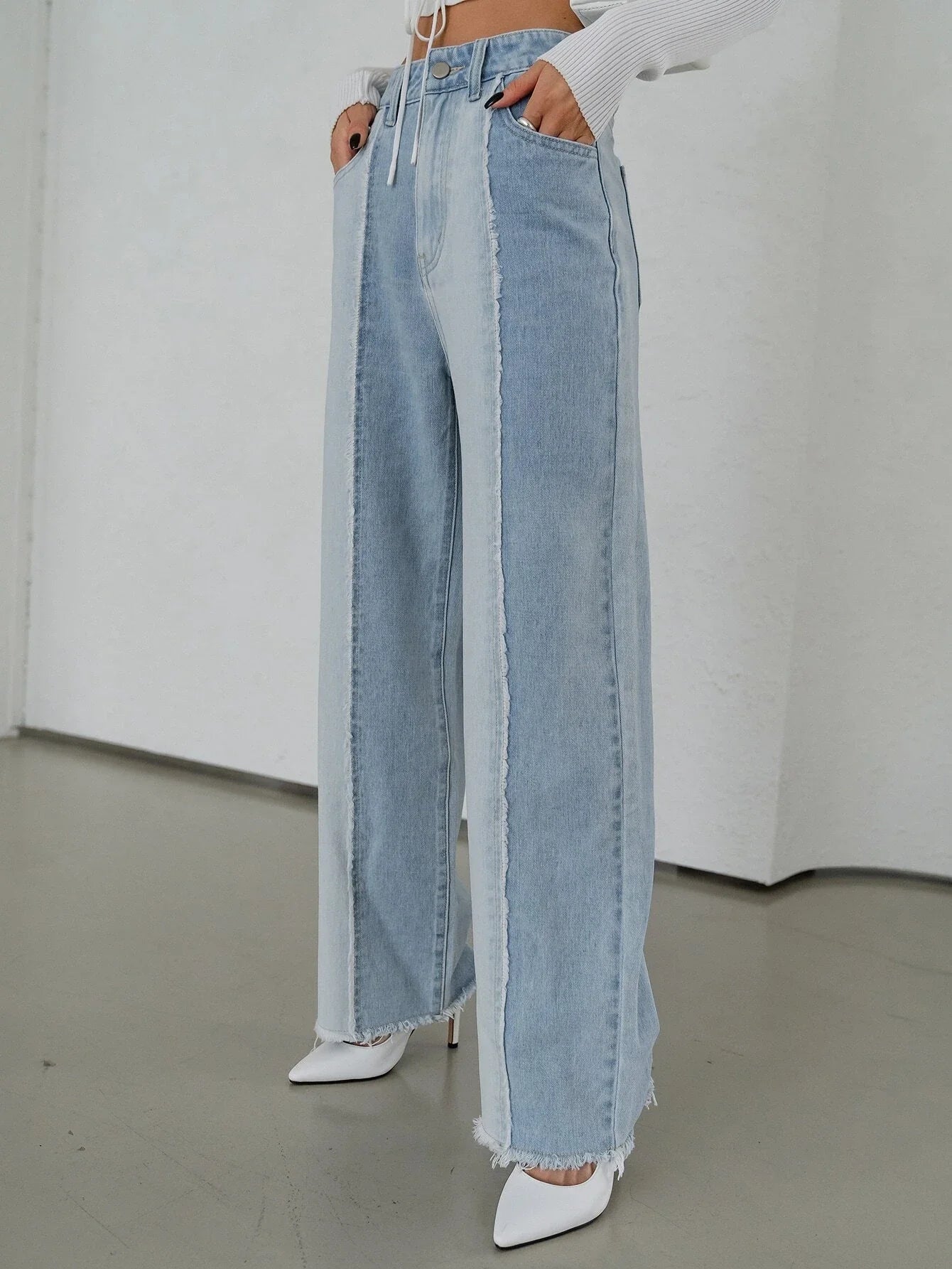 DAZY Two Tone Raw Cut Jeans