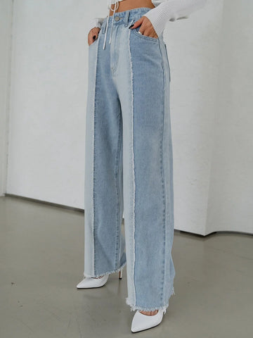 DAZY Two Tone Raw Cut Jeans