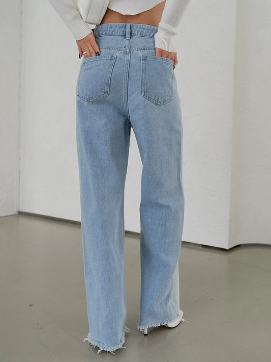 DAZY Two Tone Raw Cut Jeans