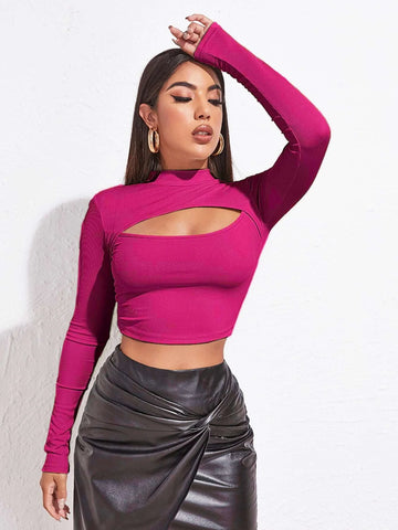 Essnce Camiseta Manga Longa Recorte Busto Feminina