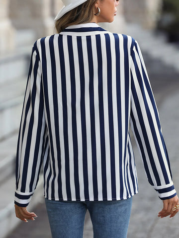 Clasi Vertical Striped Print Button Up Shirt