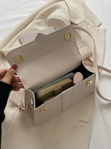 Minimalist Top Handle Flap Square Bag