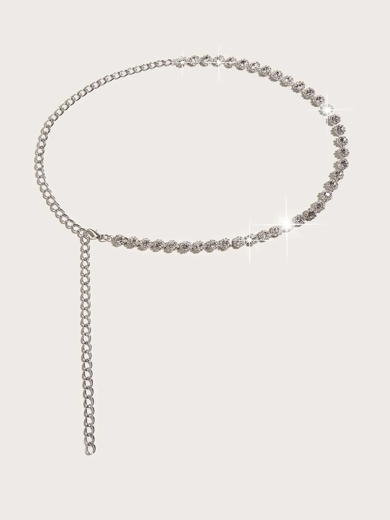 Rhinestone Decor Chain Belt Party