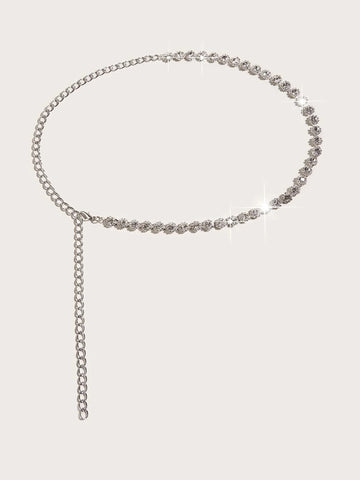 Rhinestone Decor Chain Belt Party