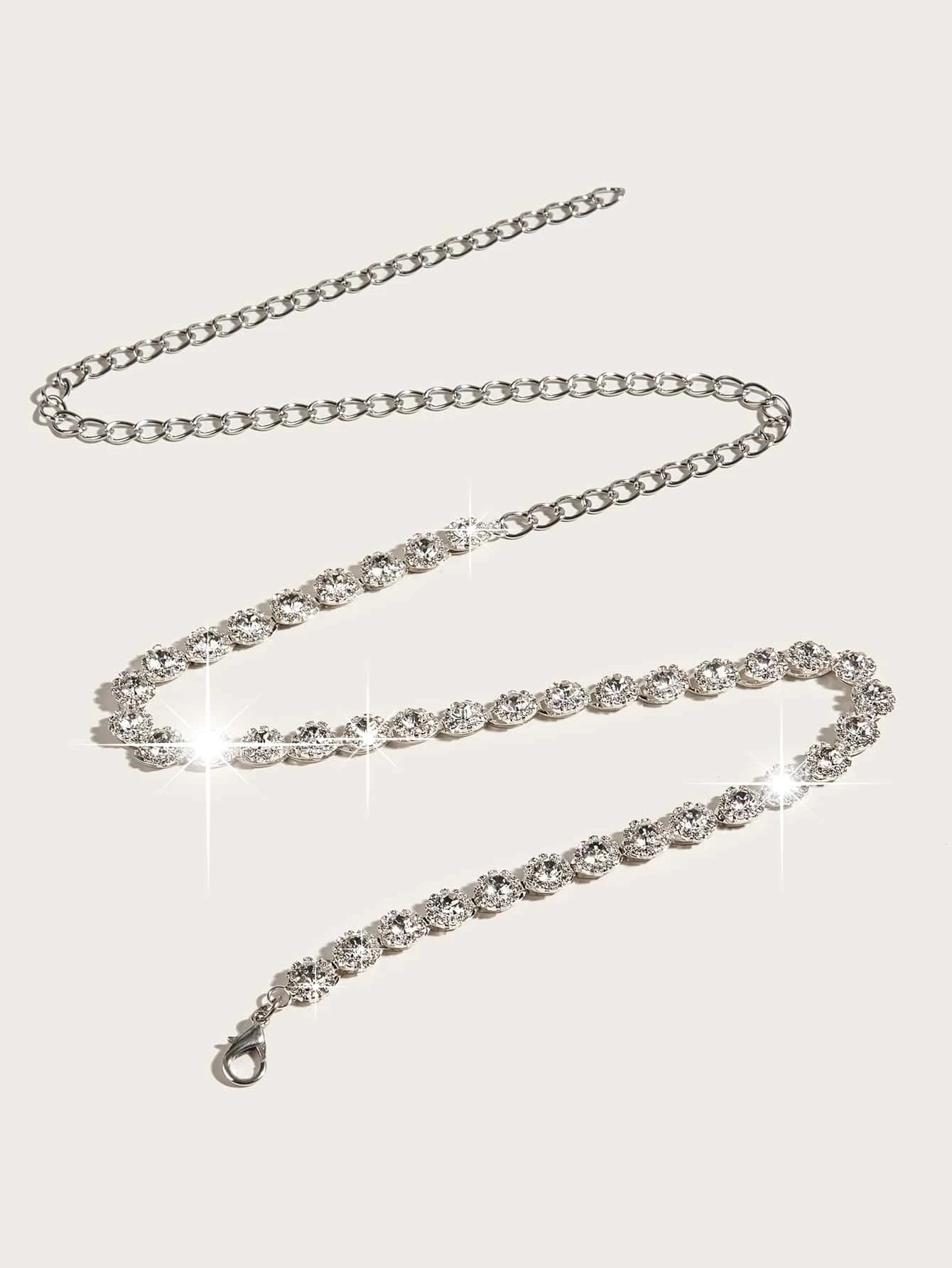 Rhinestone Decor Chain Belt Party