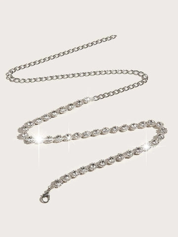Rhinestone Decor Chain Belt Party