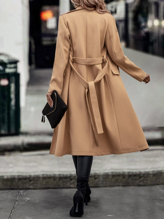 Relaxiva Lapel Neck Open Front Overcoat