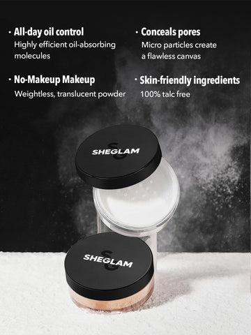 SHEGLAM Baked Glow Setting Powder-Translucent  Oil Control Loose Setting Powder