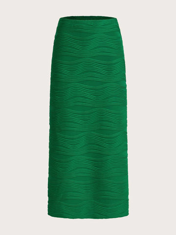 Essnce High Waist Textured Skirt