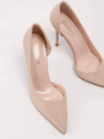 Minimalist Point Toe Stiletto Heeled Court Pumps