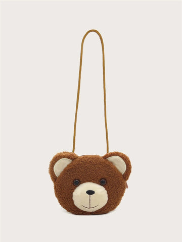 Cartoon Bear Design Novelty Bag With Zipper For Daily Use