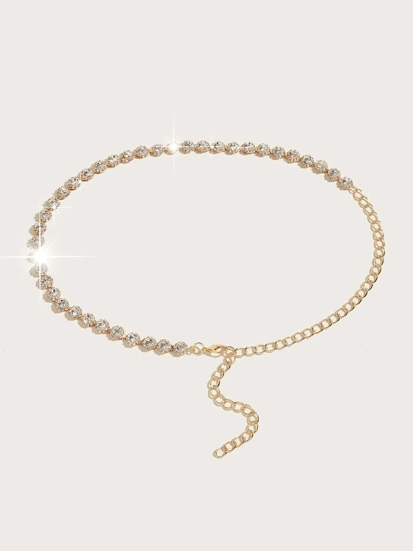 Rhinestone Decor Chain Belt Party