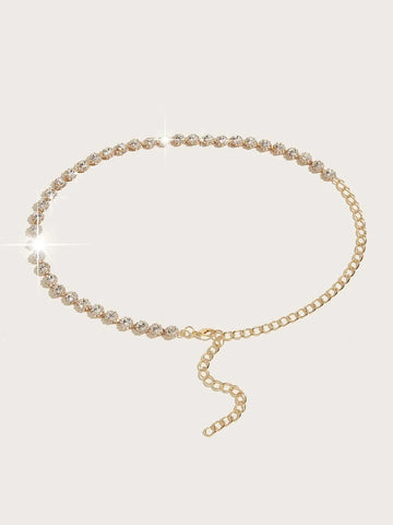 Rhinestone Decor Chain Belt Party