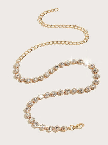 Rhinestone Decor Chain Belt Party