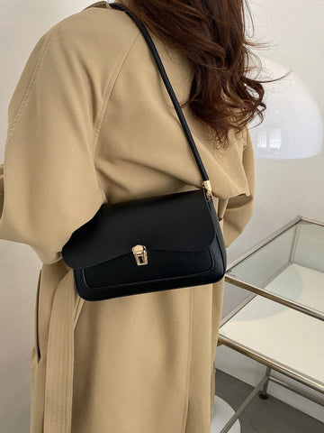 Metal Lock Flap Square Bag