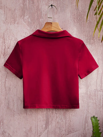 EZwear Half Zip Solid Tee