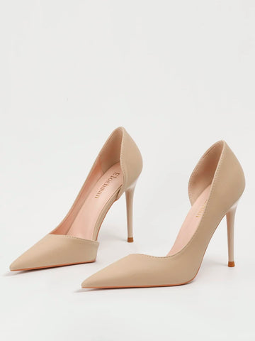 Minimalist Point Toe Stiletto Heeled Court Pumps