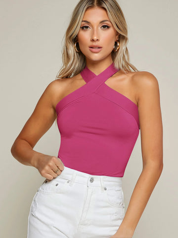BAE Form-Fitting Crisscross Halter Top