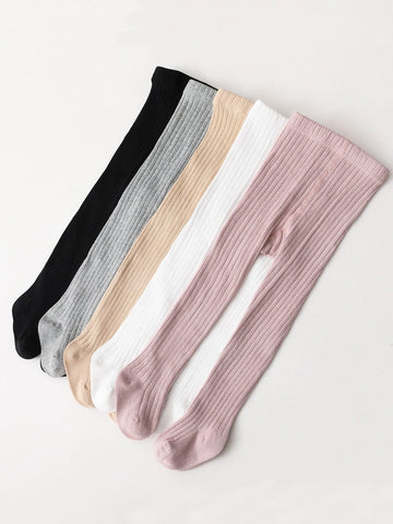 5 Pairs Of Vertical Striped Bottoming Pantyhose