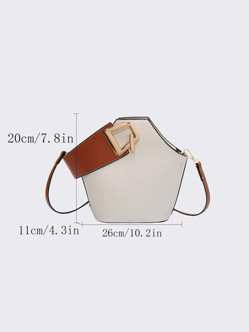 High Sense Bag Color Matching Handbag Cross-Body Bucket Bag