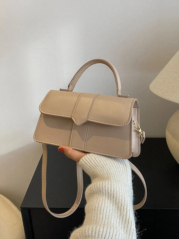 Minimalist Top Handle Flap Square Bag