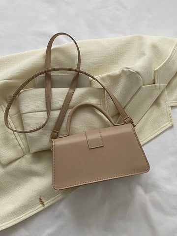 Minimalist Top Handle Flap Square Bag