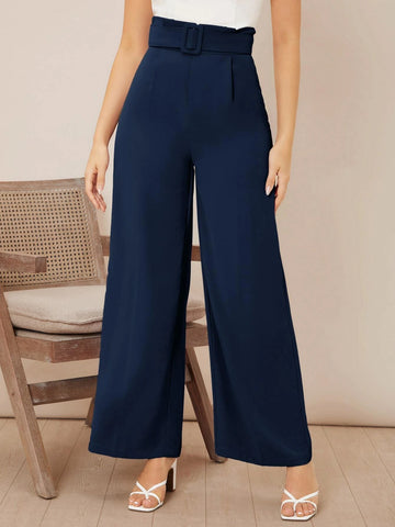 Firerie Solid Belted Wide Leg Pants