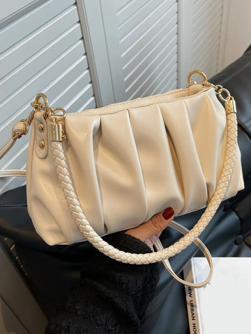 Fashion Pleated Pu Leather Shoulder Bag