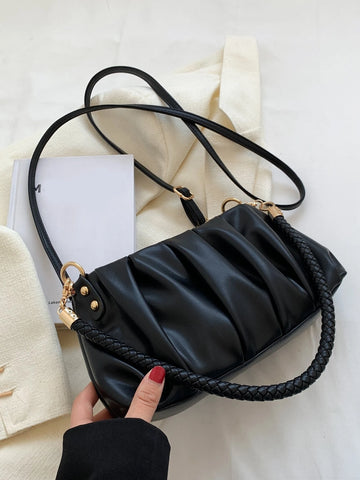 Fashion Pleated Pu Leather Shoulder Bag