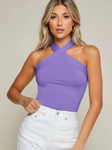 BAE Form-Fitting Crisscross Halter Top