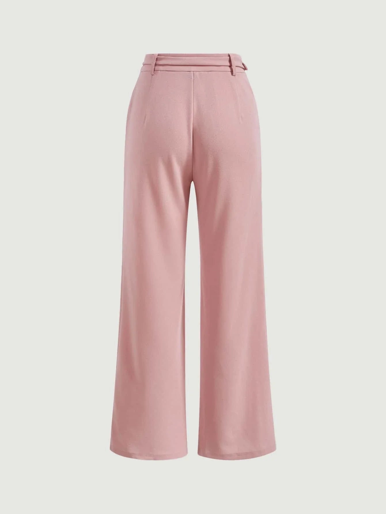 MOD Solid Belted Wide Leg Suit Pants