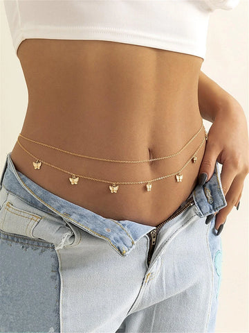 2pcs/set Butterfly Charm Waist Chain