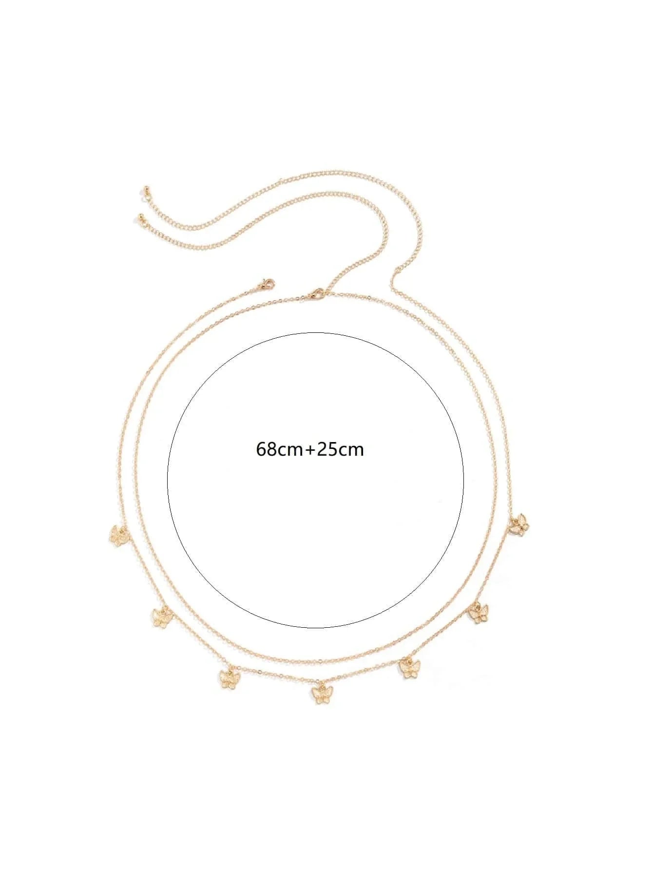 2pcs/set Butterfly Charm Waist Chain