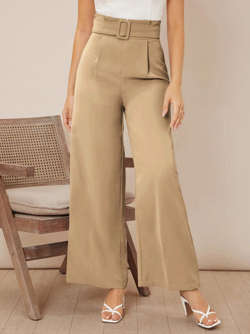 Firerie Solid Belted Wide Leg Pants