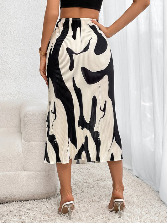 Firerie Graphic Print Plisse Long Skirt