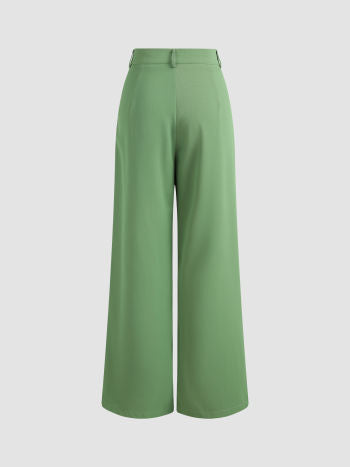 MILK TEA PLEATED WIDE LEG TROUSERS