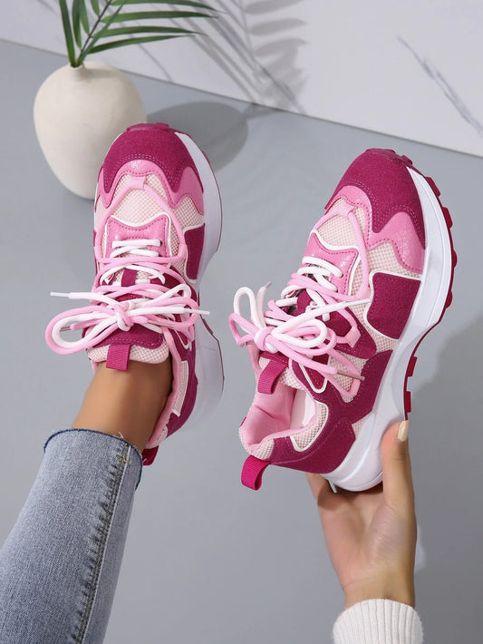 Ladies Spliced Fashion Sneakers