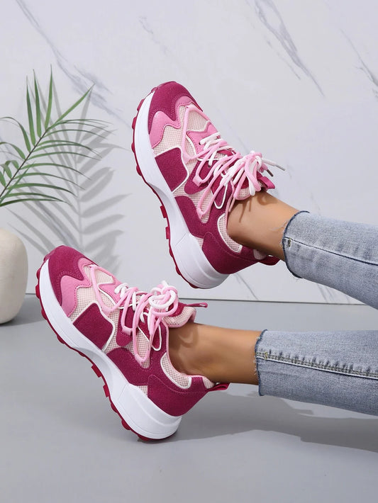 Ladies Spliced Fashion Sneakers