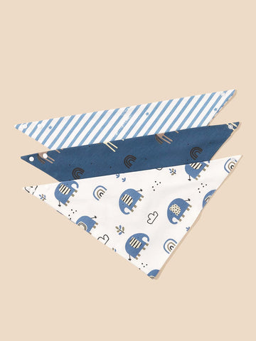 3pcs/Set Cartoon Pattern Cotton Baby Bibs For Girls & Boys