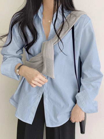 DAZY Solid Button Front Shirt