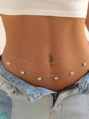 1pc Fashion Iron Minimalist Waist Chain For Women For Daily Decoration