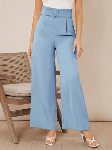 Firerie Solid Belted Wide Leg Pants