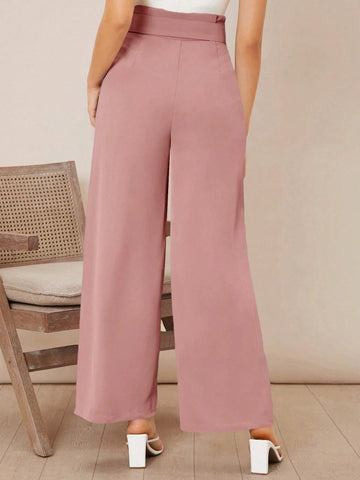 Firerie Solid Belted Wide Leg Pants