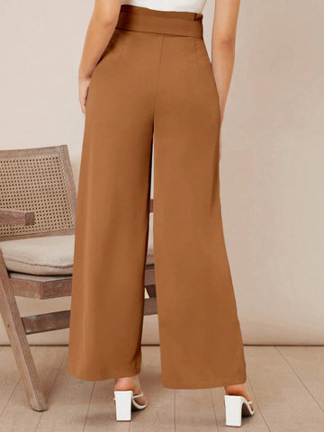 Firerie Solid Belted Wide Leg Pants