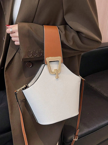 High Sense Bag Color Matching Handbag Cross-Body Bucket Bag