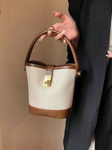 Colorblock Bucket Bag Mini Twist Lock