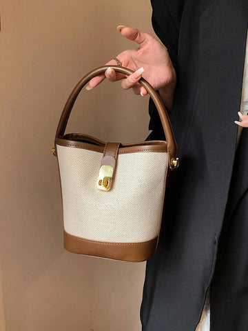 Colorblock Bucket Bag Mini Twist Lock